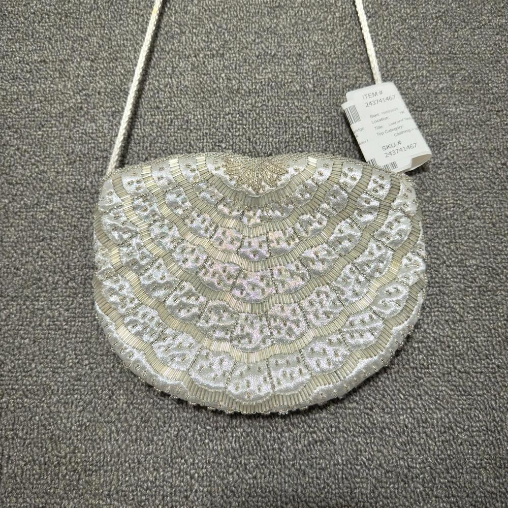 VTG Lord&Taylor Evening Purse Opalescent Satin Beaded Y2K - Picture 3 of 5
